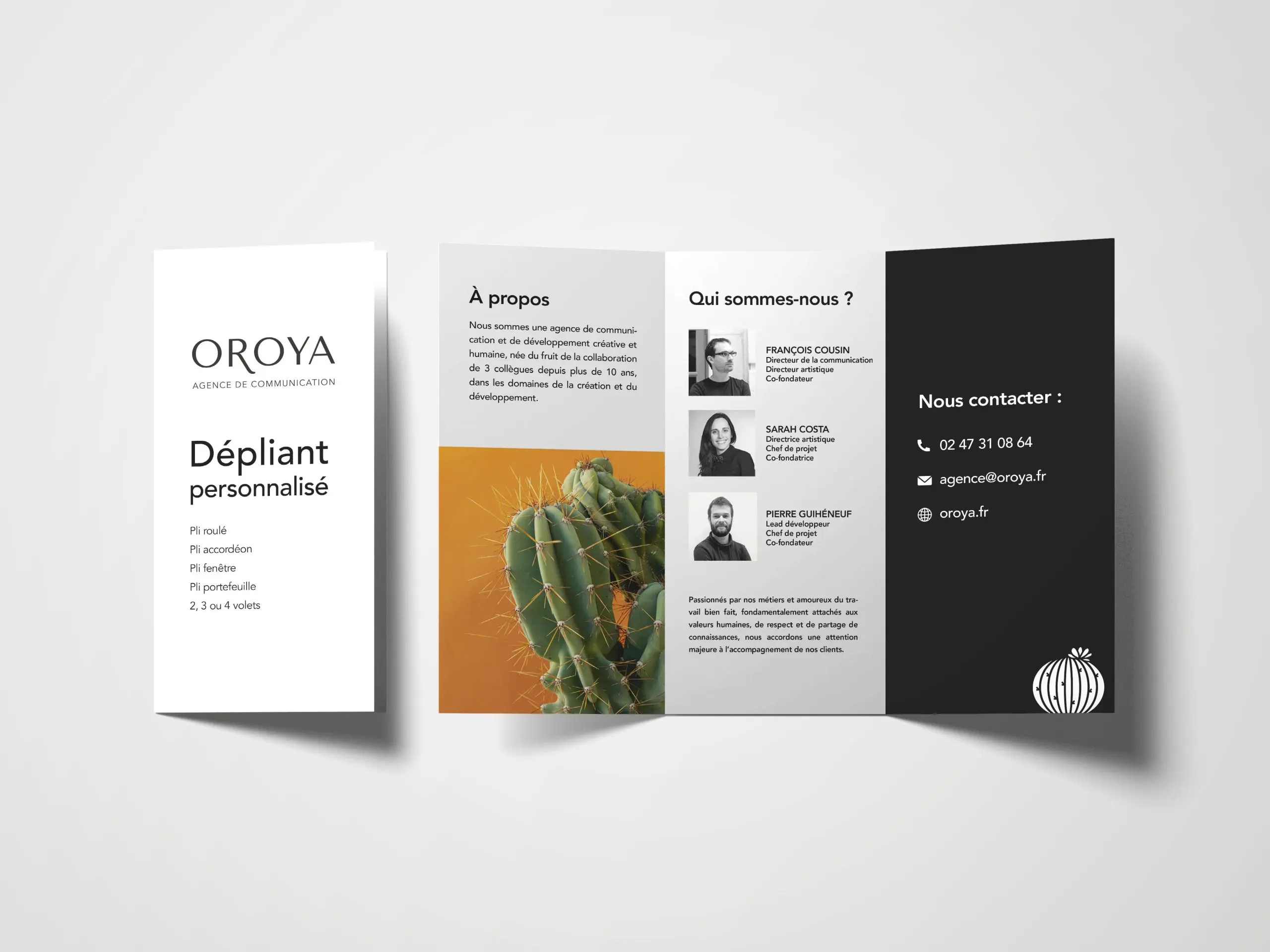 Visuel de la prestation de création de dépliant sur mesure - OROYA
