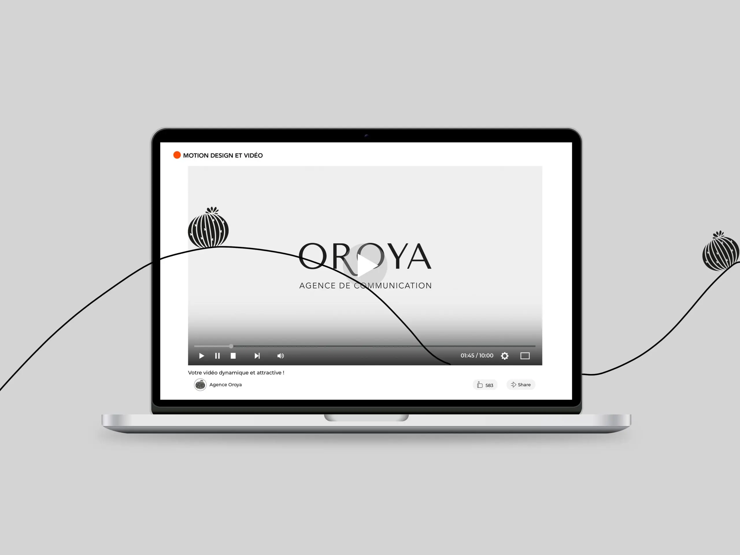 Visuel de la prestation de création de vidéo motion design d'entreprise - OROYA