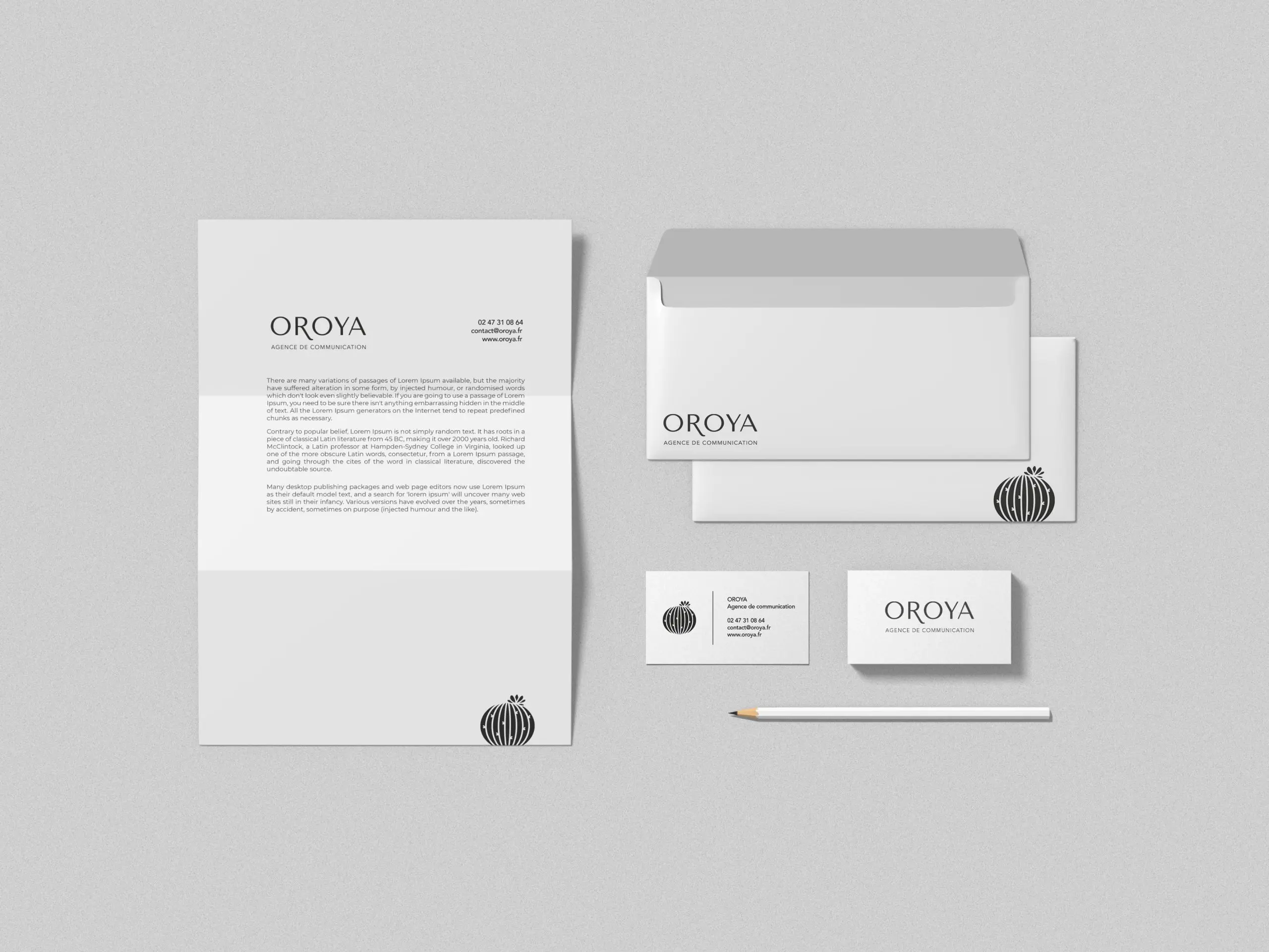 Visuel de la prestation de création de papeterie sur mesure - OROYA